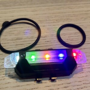 自転車用 テールライト LED フラッシュライト 5色 レインボー USB充電式 テールランプ バックライト リアライト 送料無料 夜間 安全運転