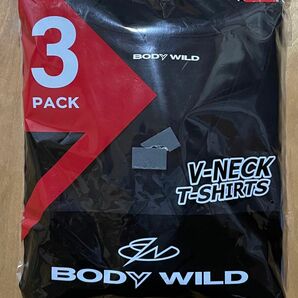 【未開封品】BODY WILD グンゼ ＶネックTシャツ 黒3枚パック 綿100% メンズ Sサイズ
