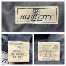 BLUE CITY // 背抜き 長袖 チェック柄 シングル テーラード ジャケット (杢グレー系) サイズ 94AB4_画像8
