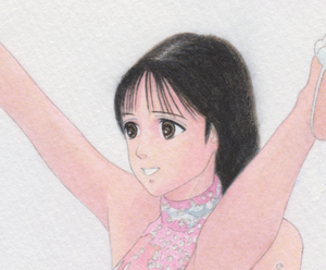  Mai . hand-drawn illustrations . made .#314 pink * crystal rhythmic sports gymnastics Leotard 