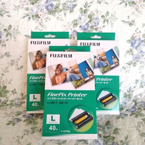 FUJIFILM FinePix Printer QS-7・QS-70用　専用インクカートリッジ・ペーパーセット　3箱まとめ売り