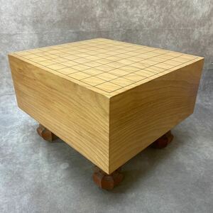  shogi record wooden pair attaching approximately 27×33×37cm thickness approximately 15.5cm legs attaching used natural tree 
