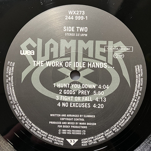 Slammer / The Work Of Idle Hands... [WEA WX 273] UK&EU盤 Limited Edition ナンバリング スラッシュ・メタルの画像7