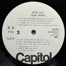 Frank Sinatra / Swing Easy! And Songs For Young Lovers フランク・シナトラ傑作集 [Capitol Records ECJ-50017] 国内盤 希少 見本盤 _画像5