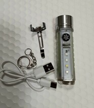 (NEW) LED ハンディライト USB充電式 6モード マグネット搭載 明るい コンパクト フック、キーホルダー付き！_画像10