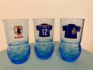 非売品 キルンビバレッジ サッカー日本代表応援 青ティグラス 3個セット