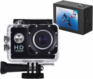 アクションカメラ 30メートル防水 HD動画 1080P高画質 広角170度