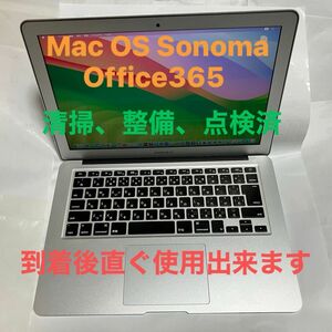 Macbook air 2015 13インチ(office365付OS Sonoma14.4,.1)メモリ4GB.ssd128GB