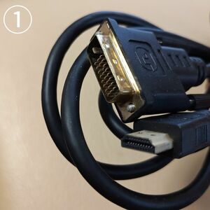 ①HDMI-DVI 変換ケーブル ハイスピード 2.0m（タイプAオス - DVI24pinオス）ブラック