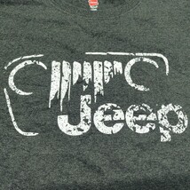 2405022 Hanes ヘインズ Jeep ジープ ヴィンテージ オフロード グリル デザイン 車 ダメージプリントTシャツ L 杢灰色 白 RN15763 CA00153_画像3