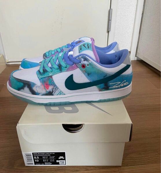 Futura × Nike SB Dunk Low "White and Geode Teal" 28cm