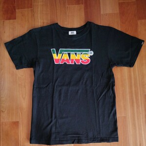 人気 バンズ VANS 半袖Tシャツ M デカロゴ ラスタカラー スケーター スケボー アメカジ バイカー カジュアル ストリート パンク PUNK 