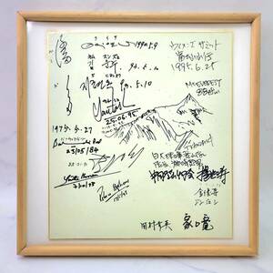 1円スタート サイン色紙 額縁入り 富士山 山行 登山家 登山 ウィメンズサミット 1995年 壁飾り インテリア