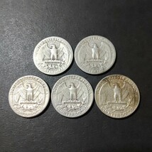 アメリカ ワシントンクォーター銀貨5枚_画像5