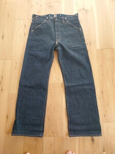 極上 ワンウォッシュ RRL デニム ワークパンツ ジーンズ W32 L30 股リベ シンチバック トリプルステッチ RRL Denim Work Pants アメリカ製