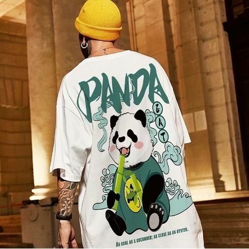 【セール中】XL　パンダ　Tシャツ　白　ホワイト　ビッグロゴ　半袖　熊猫