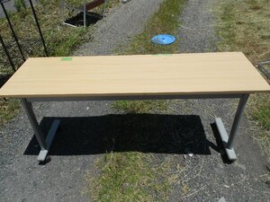 kokyo. wooden table : pair metal folding type wheel attaching : width 150cm inside 45: height 70cm: