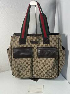 希少 レア GUCCI グッチ　トート　GGキャンバス レザー