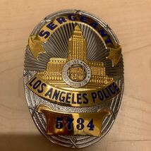 LAPD レプリカ ロサンゼルス市警察 ポリスバッジ ロス市警 巡査部長ランク Sergeant_画像1