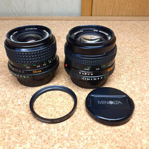 * MINOLTA Minolta MD ROKKOR 50mm F1.4.W.ROKKOR 28mm F2.8 2 pcs together *