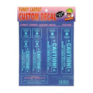 【即納】FUNKY CARROT カスタムデカール 「CAUTION!/ブルー」蓄光ステッカー 防犯ステッカー