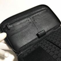 dunhill ディーエイト オーガナイザー　ダンヒル　ラウンドファスナー　長財布　牛革　PVC ブラック　トラベルウォレット　 L2F112Z_画像9