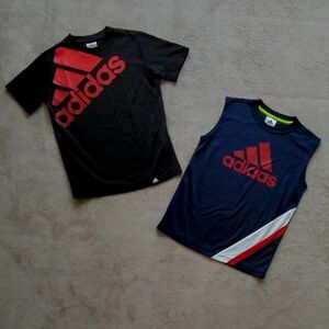 adidas_アディダス_Tシャツ_タンクトップ_ノースリーブTシャツ_140_キッズ_2枚セット_まとめて