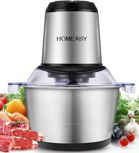  food processor HOMEASY food chopper electric hood mixer [1.8L high capacity 4 sheets blade cutter ] 2 -step Speed 3