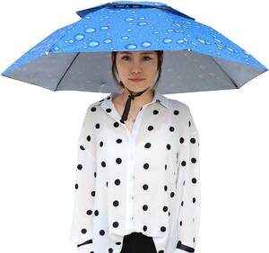 Meily かさ かぶる傘 頭 便利 庭 農作業 釣り 帽子型 日傘 レディース メンズ 日よけハット 雨よけ ハンズフリー ガー