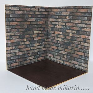 【ハンドメイド】ドールハウス 背景ボード(ダークレンガ)【匿名配送】