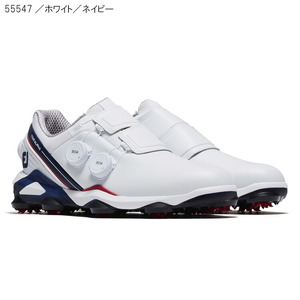 FootJoy foot Joy TOUR-A Triple BOA men's golf shoes 55547| white | navy W26.5cm