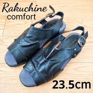 Rakuchine comfort/らくちんコンフォート◆サンダル◆黒◆23.5