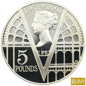 2001 year England Victoria woman ...100 anniversary commemoration 5 pound silver coin 