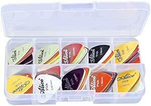 Yammy plastic 24 piece base guitar for pick pick various thickness colorful storage box 