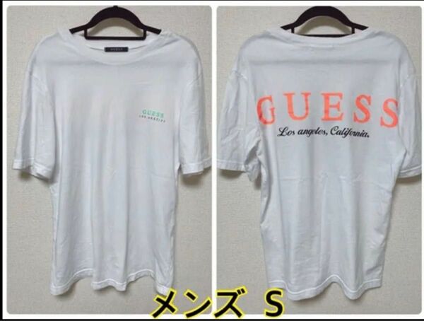 ゲス GUESS★メンズ レディース 蛍光 ロゴ Tシャツ S