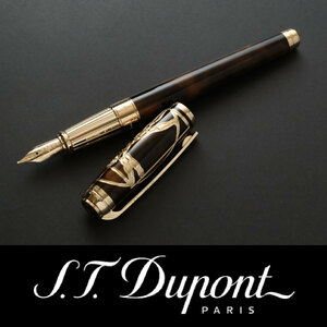 3563*S.T.Dupont Dupont * fountain pen * regular price 311,300 jpy * Leonardo da vinchi ~witoruwi light . human body map * Brown * France made * new goods 