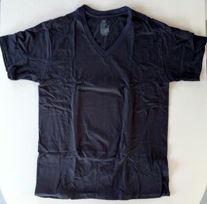 【2枚セット】Hanes Vネック 半袖Tシャツ タグレス 綿100％ Mサイズ 【新品】