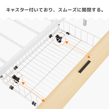 パイプベッド シングル ベッド コンセント付き USBポート付き 引き出し付き 宮 ロータイプ 耐荷重150kg 下収納 E834_画像7