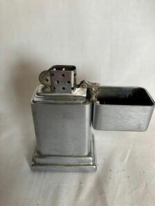 【#kk】【希少】卓上型 ZIPPO オイルライター 喫煙具 テーブルライタ シルバー 無地 ジッポー ライター Zippo ビンテージジッポー 