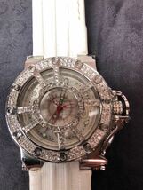 【#kk】【不動】アキアノウティック キングクーダー ダイヤベゼル 腕時計 KC3H02640 ホワイト シルバー ダイヤ_画像5