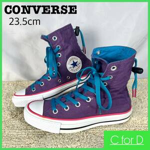 ★CONVERSE★23.5cm ハイカットスニーカー オールスター ドローコード SHIN-HI レディース 紫 パープル スニーカー シューズ HS008