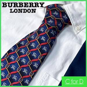  прекрасный товар *BURBERRY LONDON* галстук Burberry London шланг Logo темно-синий красный Италия производства бренд галстук общий рисунок noba проверка A030