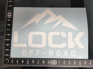 LOCK OFFROAD ステッカー 白 オーバーランド デフロック ランクル ハイラックス FJクルーザー カッティング 4WD クロカン オフロード 