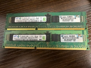 SAMSUNG 16GB(8Gx2) 1Rx4 PC3-12800R サーバー用メモリー　2枚セット