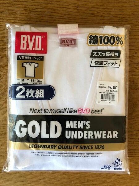 B.V.D Vネック半袖Tシャツ　BVD 2枚セット　Mサイズ 未使用保管品