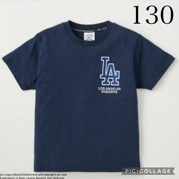 新品★ドジャース　LA 大谷　選手　キッズ　Tシャツ　130　ネイビー