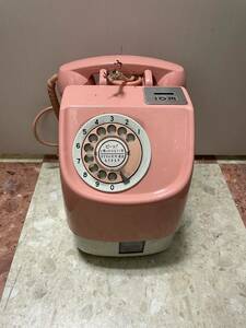 NTT Japan electro- confidence telephone special simple public telephone pink telephone antique / passing of years home storage / operation not yet verification 