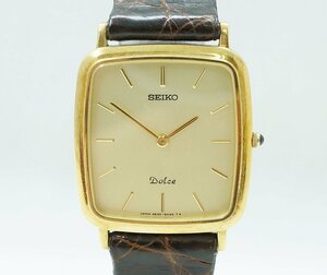 *[ б/у ] Seiko Dolce 18KT 5E30-5A50 мужской кварц наручные часы 18 золотой SEIKO Dolce k24-1402 k_w