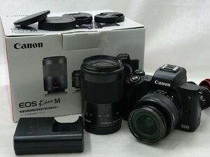 ◎【1スタ！】canon キヤノン EOS KISS M Wズームキット EF-M15-45 IS STM EFM55-200 IS STM APS-Cミラーレス一眼 カメラ