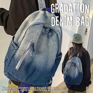  rucksack men's lady's Denim light weight rucksack backpack Day Pack Vintage 7987313 navy new goods 1 jpy start 